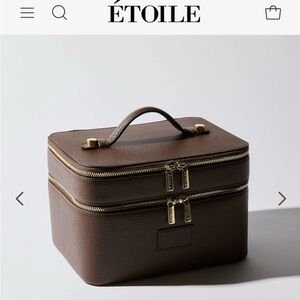 Etoile dual Espresso Double-Zip makeup Case with organizer insert